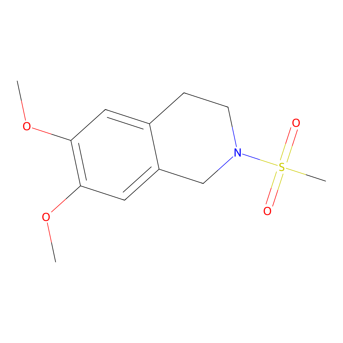 2-Methanesulfonyl-6,7-dimethoxy-3,4-dihydro-1H-isoquinoline molecular structure, CAS 328022-71-5