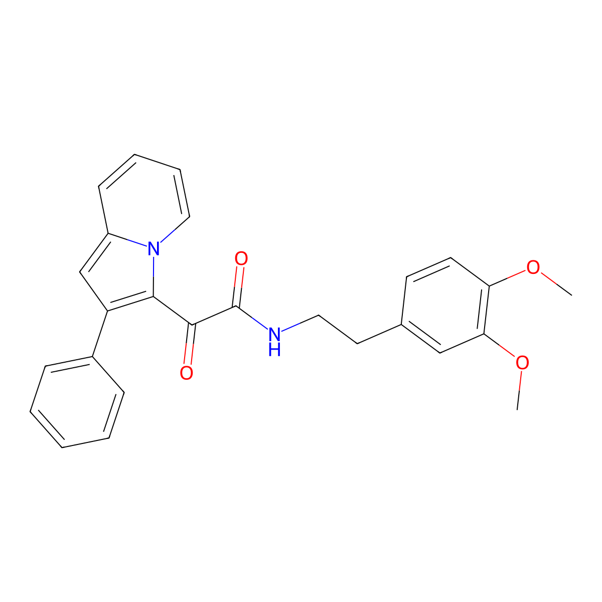 N-[2-(3,4-dimethoxyphenyl)ethyl]-2-oxo-2-(2-phenylindolizin-3-yl)acetamide molecular structure, CAS 328022-81-7