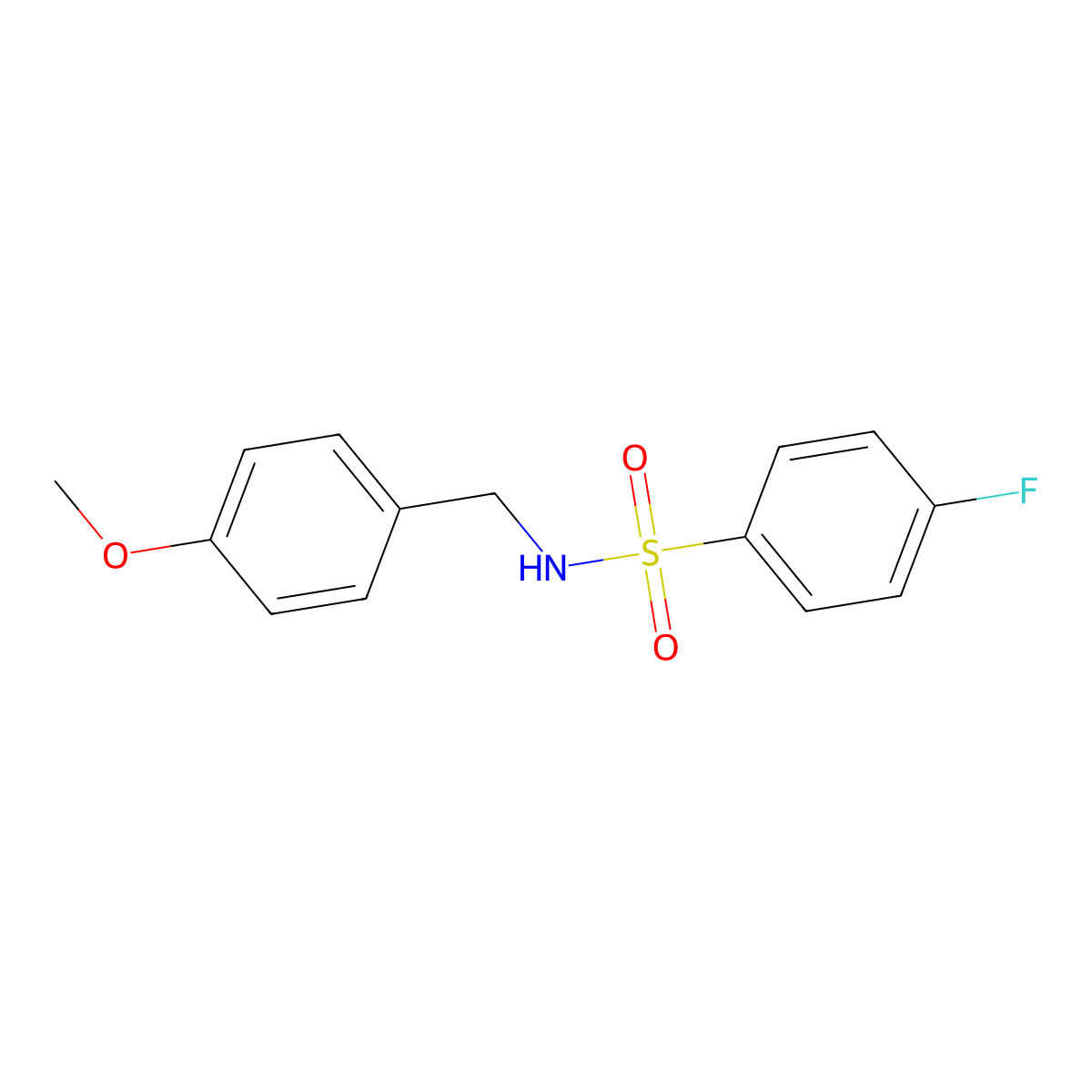 4-fluoro-N-(4-methoxybenzyl)benzenesulfonamide molecular structure, CAS 328023-02-5