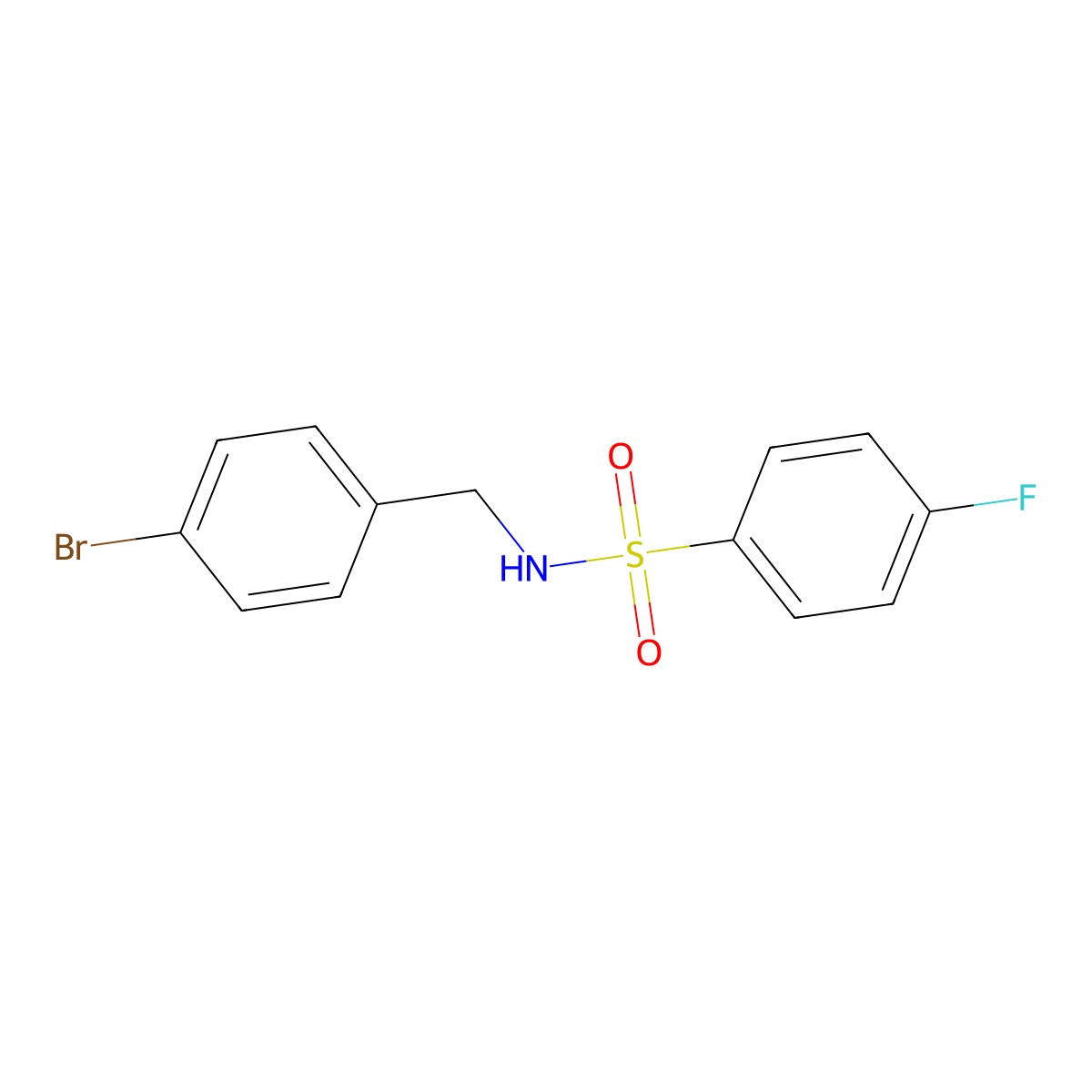 N-((4-Bromophenyl)methyl)-4-fluorobenzenesulfonamide molecular structure, CAS 328023-03-6