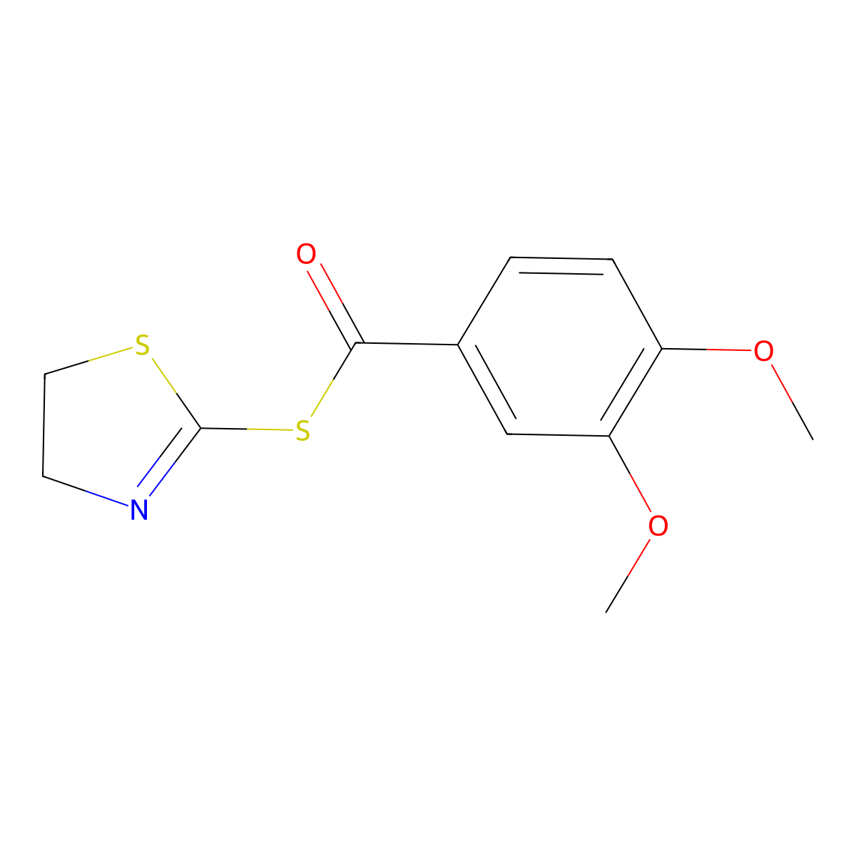 S-(4,5-dihydro-1,3-thiazol-2-yl) 3,4-dimethoxybenzenecarbothioate molecular structure, CAS 328023-15-0
