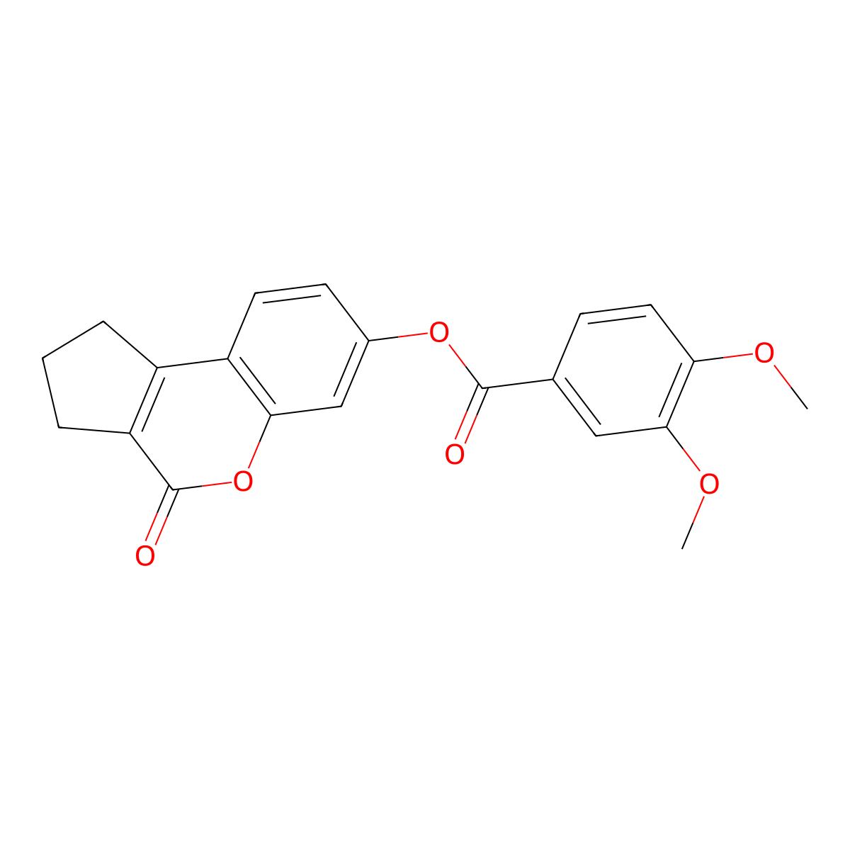 4-Oxo-1,2,3,4-tetrahydrocyclopenta[c]chromen-7-yl 3,4-dimethoxybenzoate molecular structure, CAS 328023-16-1