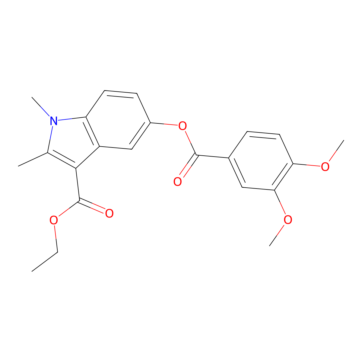 3-(Ethoxycarbonyl)-1,2-dimethylindol-5-yl 3,4-dimethoxybenzoate molecular structure, CAS 328023-20-7