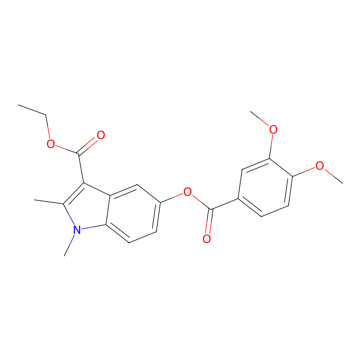 3-(Ethoxycarbonyl)-1,2-dimethylindol-5-yl 3,4-dimethoxybenzoate molecular structure, CAS 328023-20-7