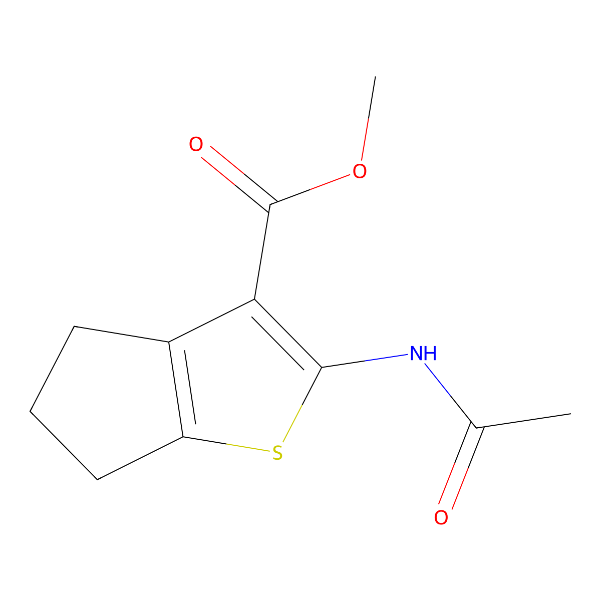 methyl 2-acetamido-5,6-dihydro-4H-cyclopenta[b]thiophene-3-carboxylate molecular structure, CAS 328023-40-1