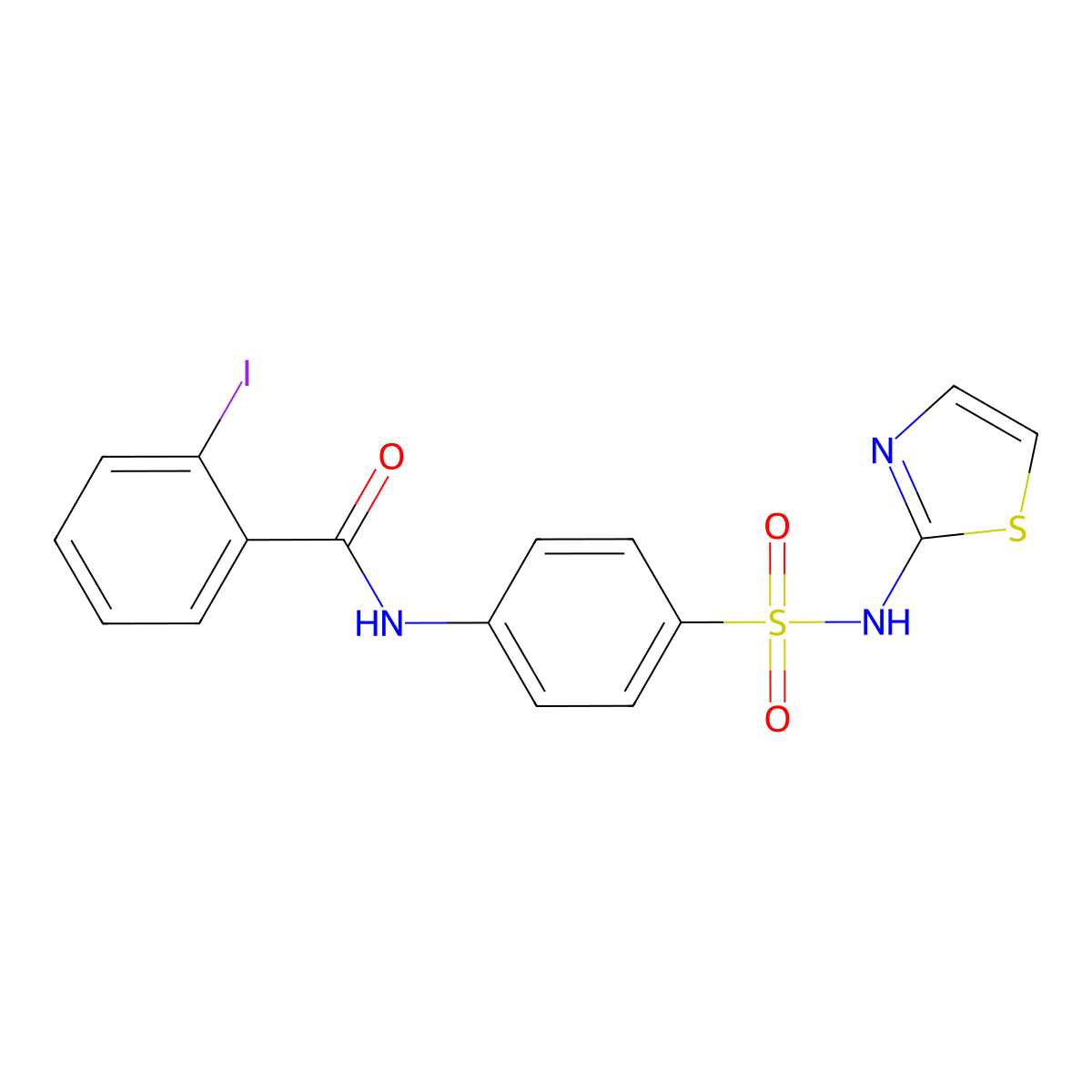 2-iodo-N-[4-(1,3-thiazol-2-ylsulfamoyl)phenyl]benzamide molecular structure, CAS 328023-46-7