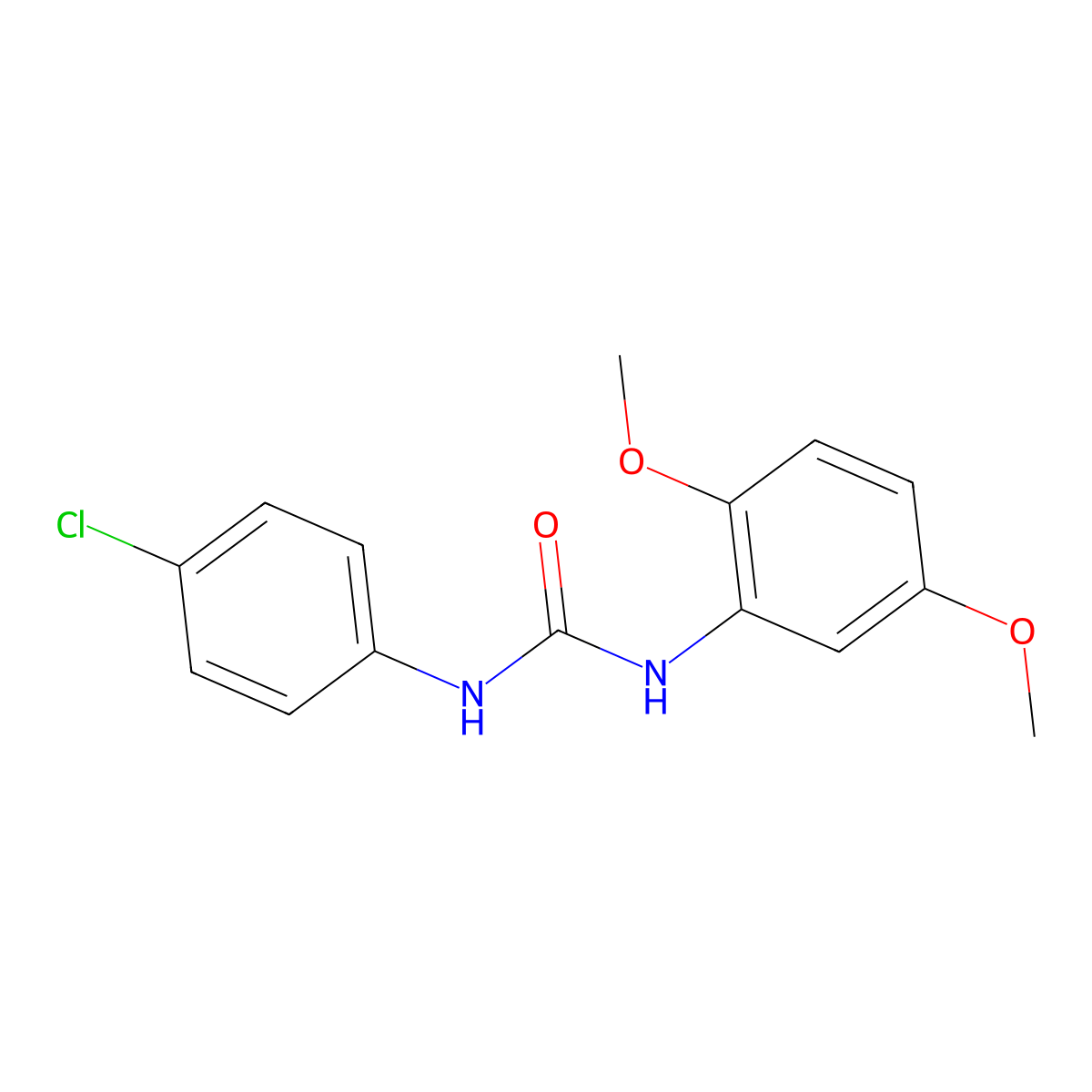 N-(4-chlorophenyl)-N'-(2,5-dimethoxyphenyl)urea molecular structure, CAS 328023-99-0