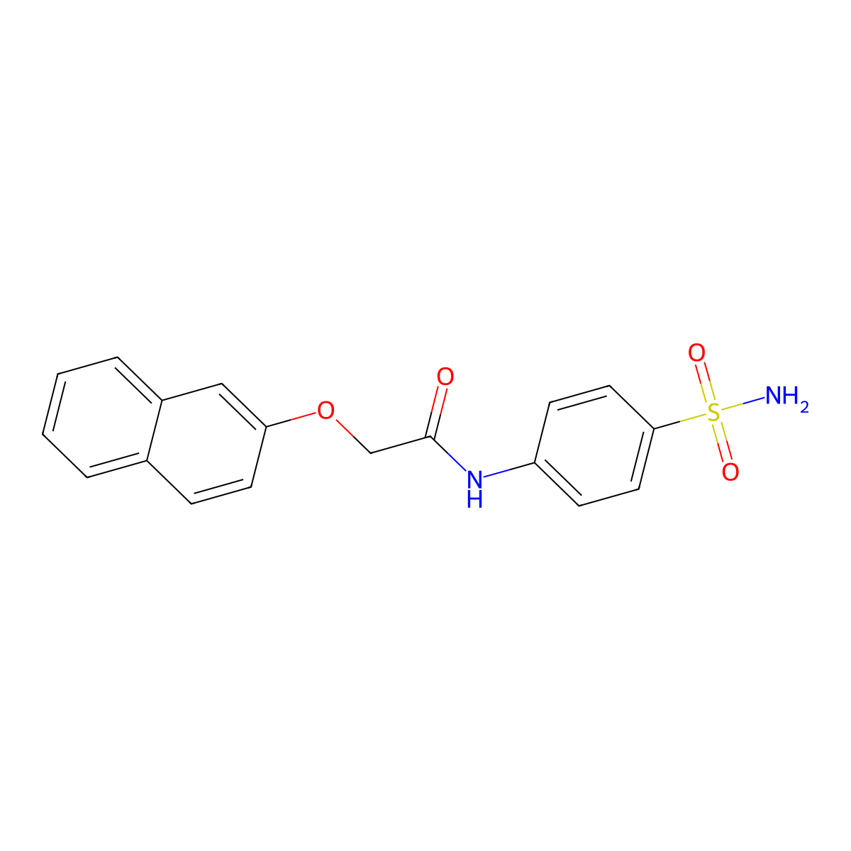 N-[4-(Aminosulfonyl)phenyl]-2-(2-naphthalenyloxy)acetamide molecular structure, CAS 328024-15-3