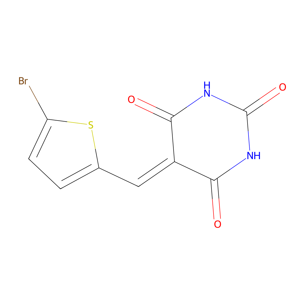 5-[(5-Bromothiophen-2-yl)methylidene]-1,3-diazinane-2,4,6-trione molecular structure, CAS 328024-18-6