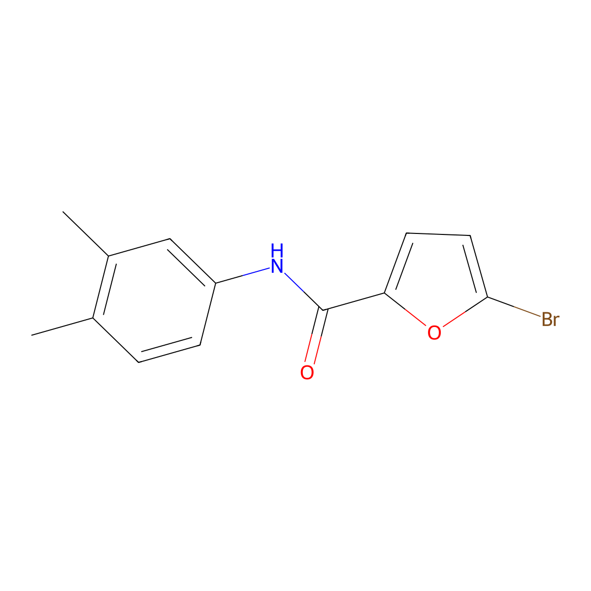 5-bromo-N-(3,4-dimethylphenyl)furan-2-carboxamide molecular structure, CAS 328024-23-3