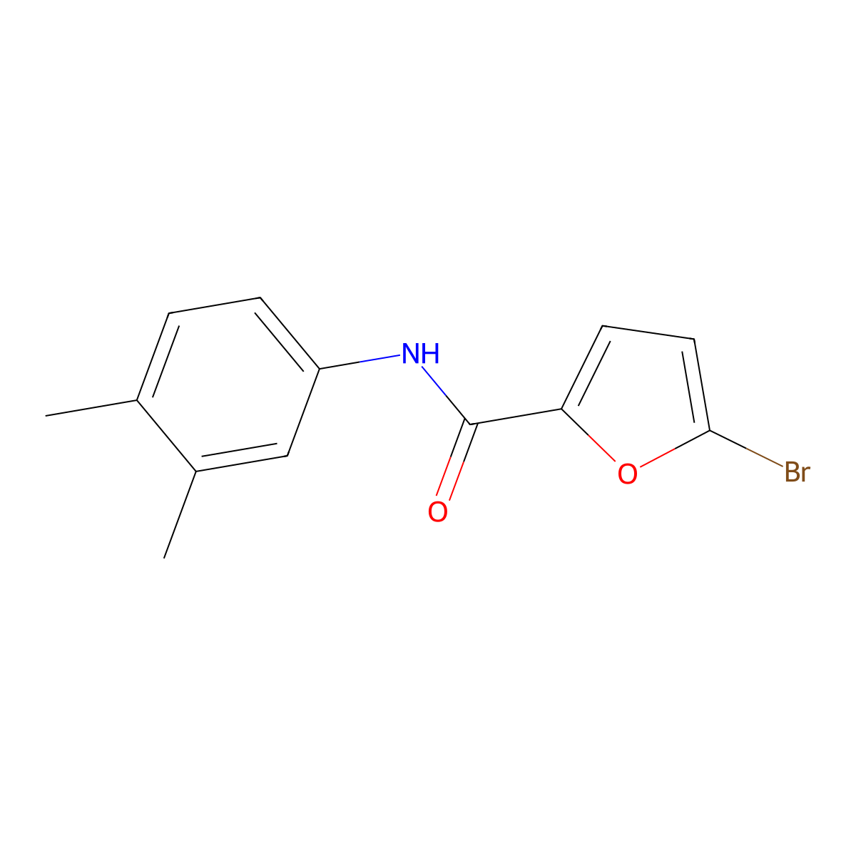 5-bromo-N-(3,4-dimethylphenyl)furan-2-carboxamide molecular structure, CAS 328024-23-3