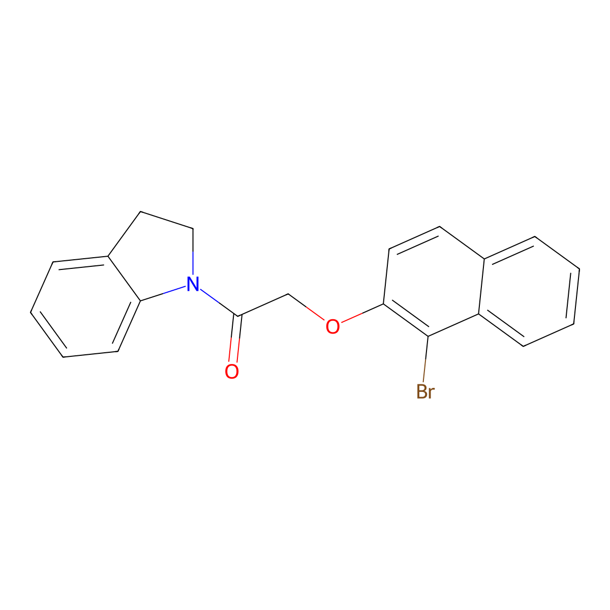 1-{[(1-Bromo-2-naphthyl)oxy]acetyl}indoline molecular structure, CAS 328024-28-8