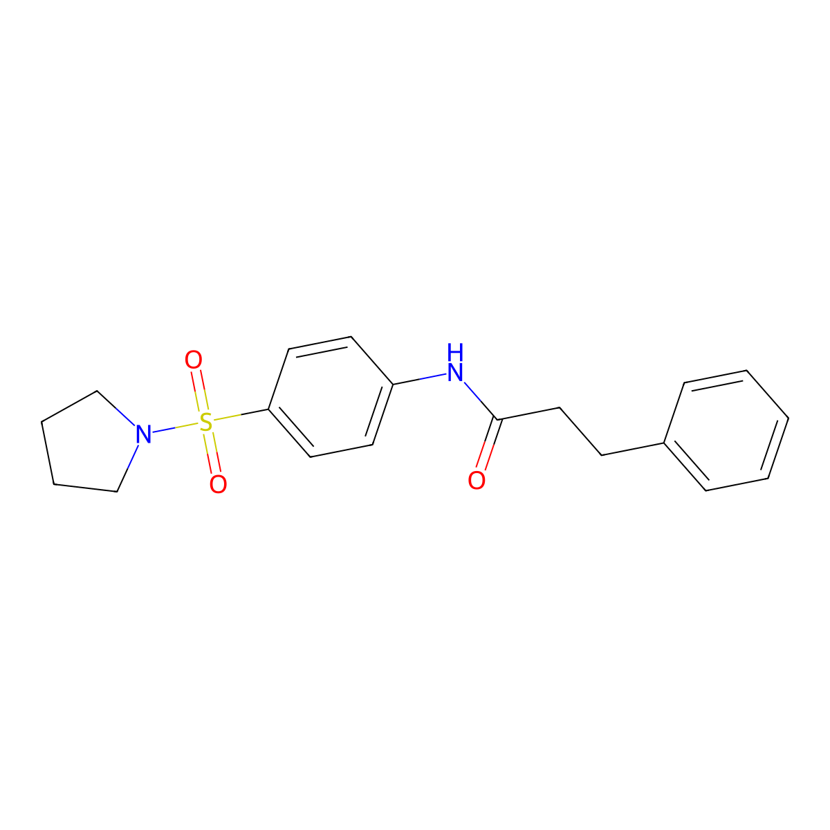 3-phenyl-N-[4-(pyrrolidin-1-ylsulfonyl)phenyl]propanamide molecular structure, CAS 328024-30-2