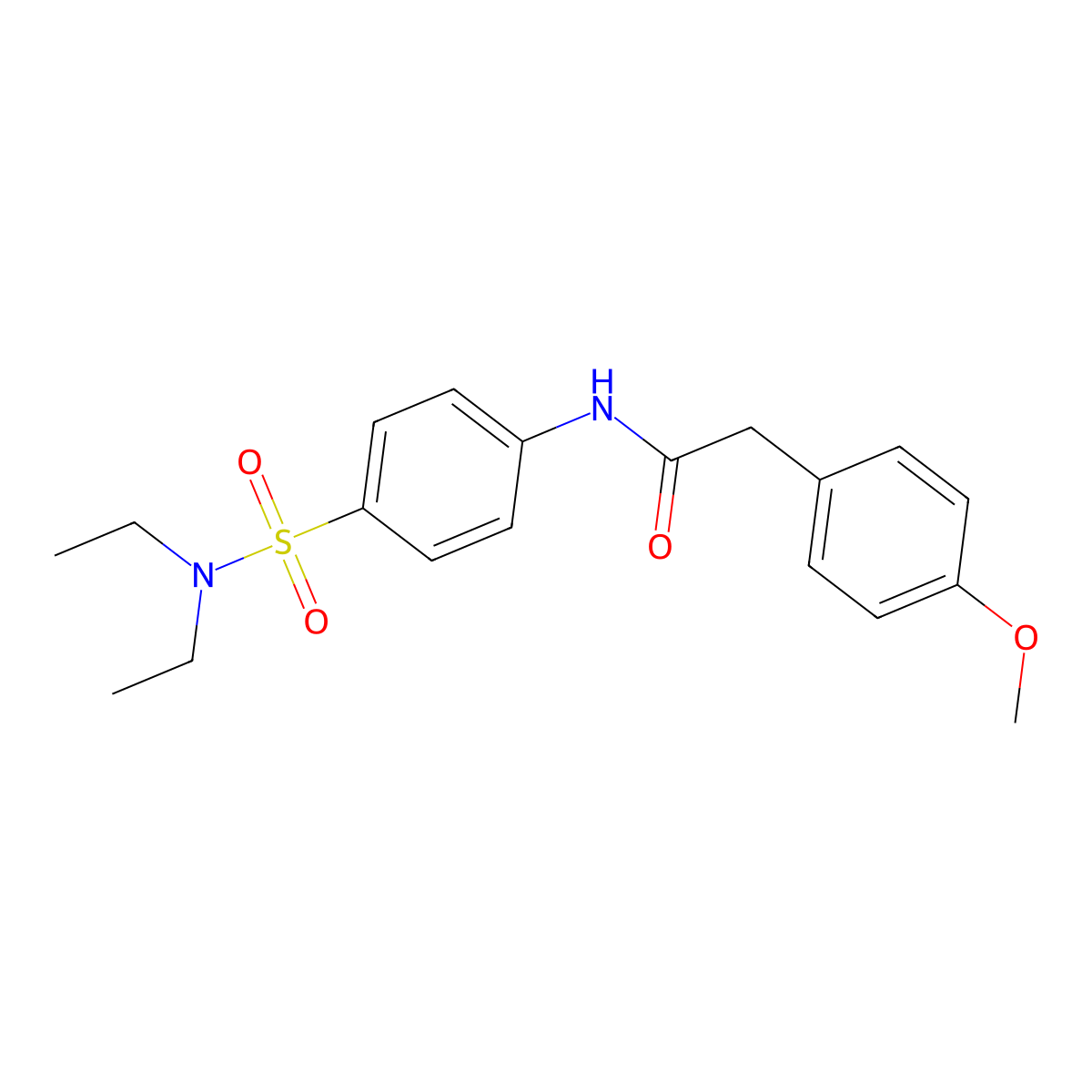 N-{4-[(diethylamino)sulfonyl]phenyl}-2-(4-methoxyphenyl)acetamide molecular structure, CAS 328024-33-5