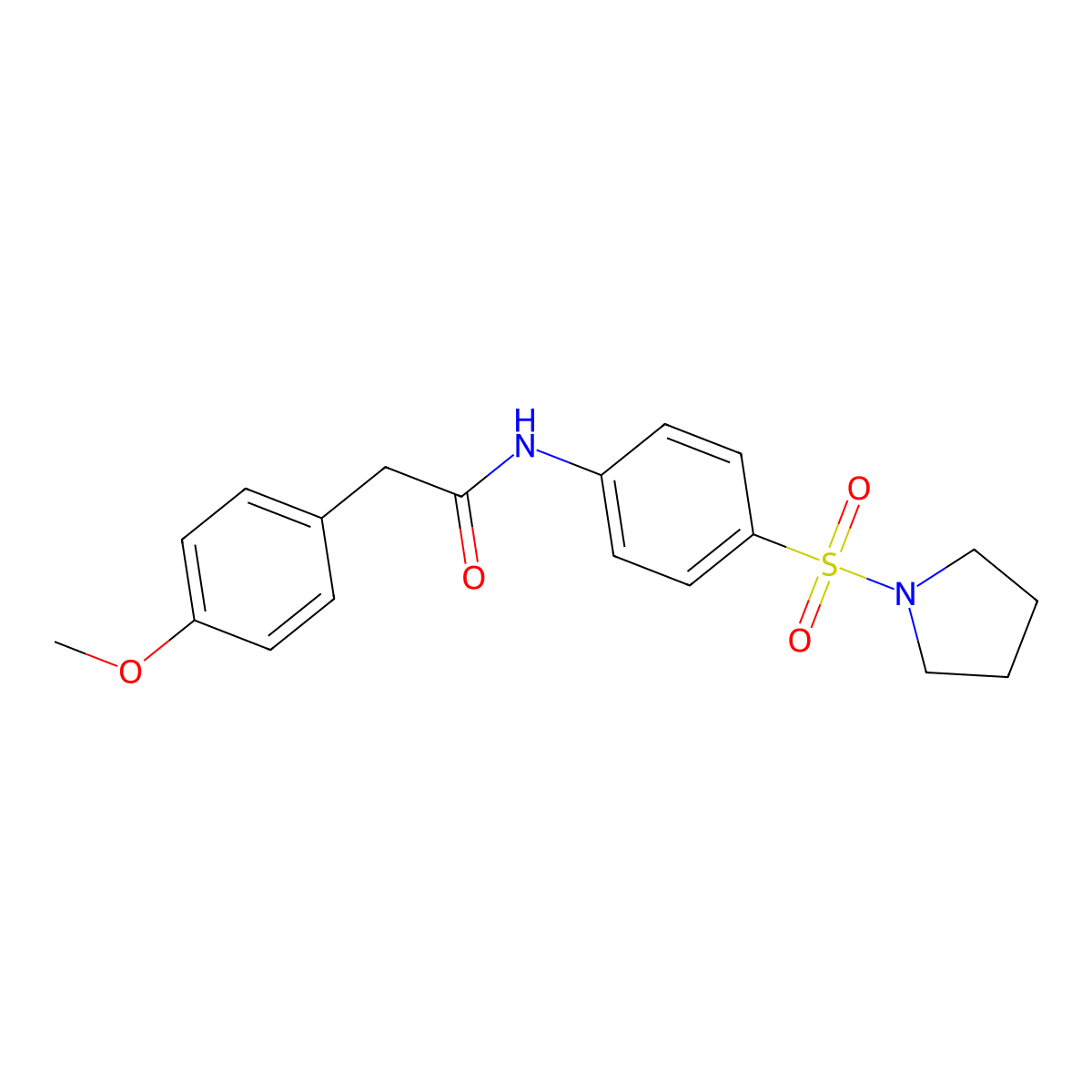 2-(4-methoxyphenyl)-N-[4-(1-pyrrolidinylsulfonyl)phenyl]acetamide molecular structure, CAS 328024-34-6