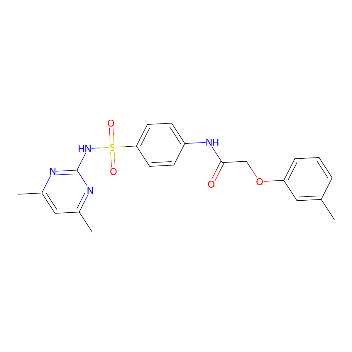 N-{4-[(4,6-dimethylpyrimidin-2-yl)sulfamoyl]phenyl}-2-(3-methylphenoxy)acetamide molecular structure, CAS 328024-36-8