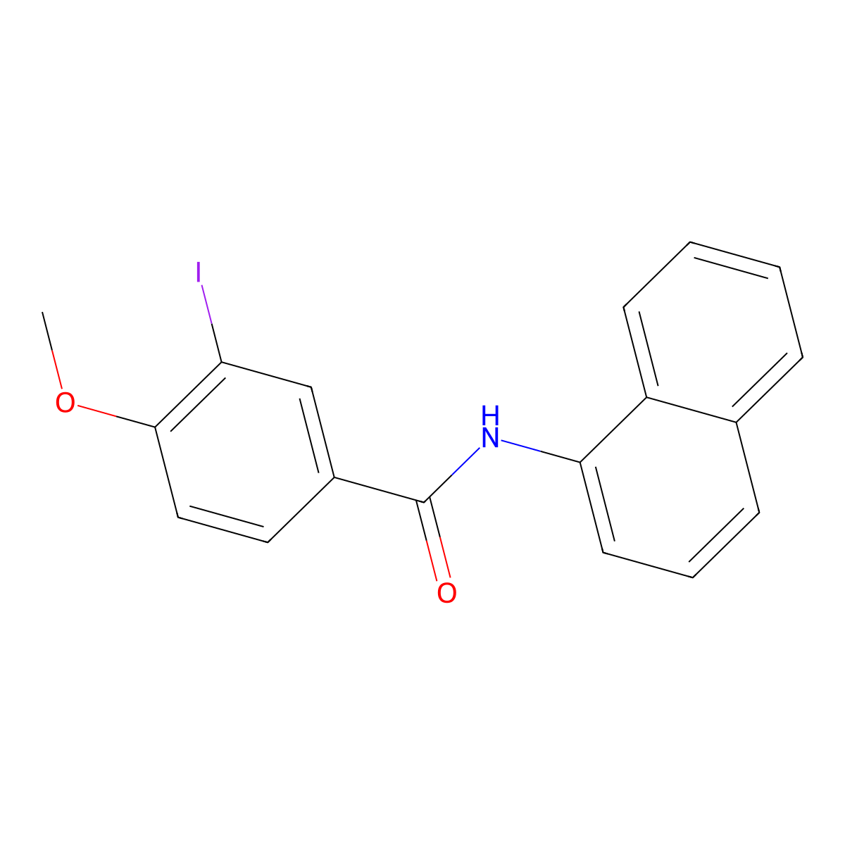 3-iodo-4-methoxy-N-1-naphthylbenzamide molecular structure, CAS 328024-37-9