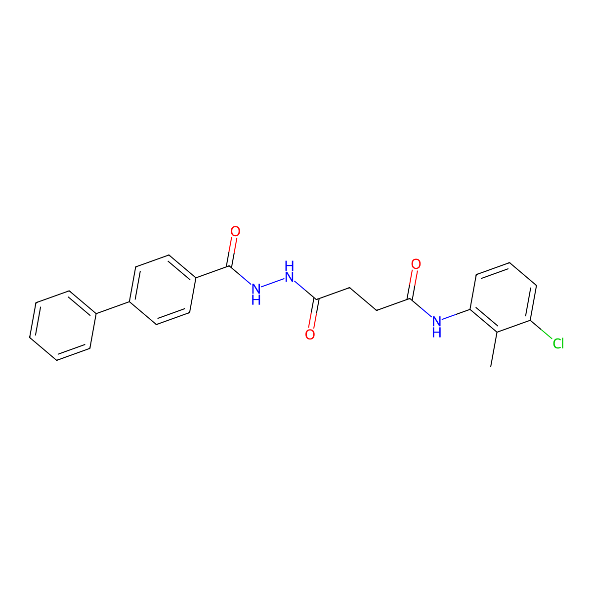 N-(3-chloro-2-methylphenyl)-4-oxo-4-[2-(4-phenylbenzoyl)hydrazinyl]butanamide molecular structure, CAS 328024-44-8
