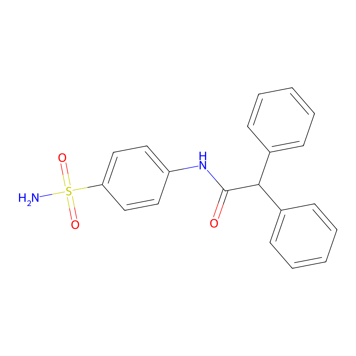 2,2-diphenyl-N-(4-sulfamoylphenyl)acetamide molecular structure, CAS 328024-48-2