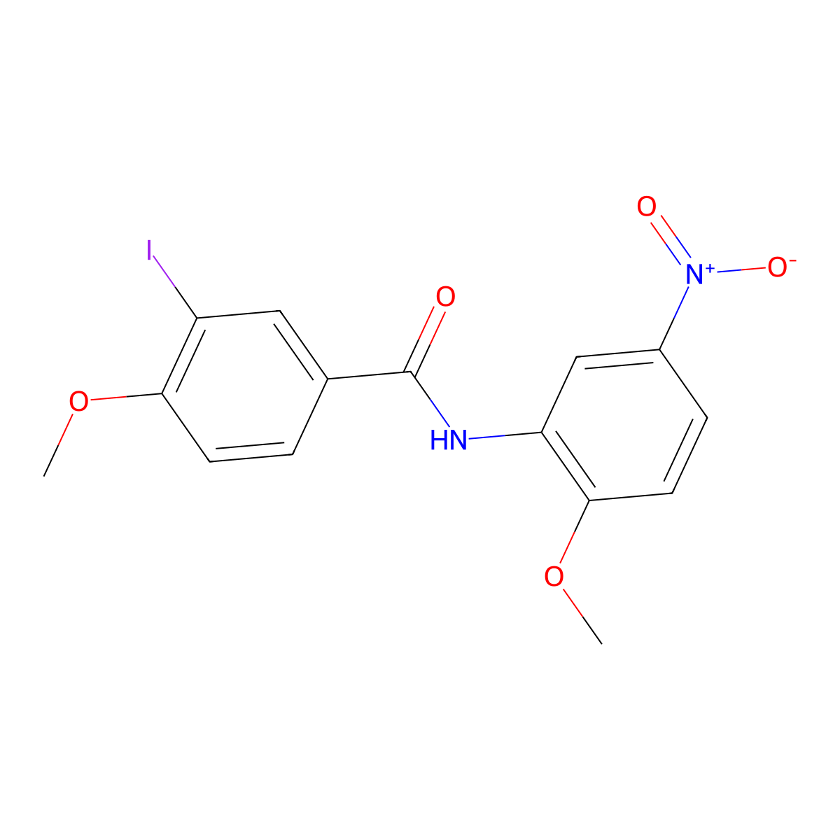 3-iodo-4-methoxy-N-(2-methoxy-5-nitrophenyl)benzamide molecular structure, CAS 328024-56-2