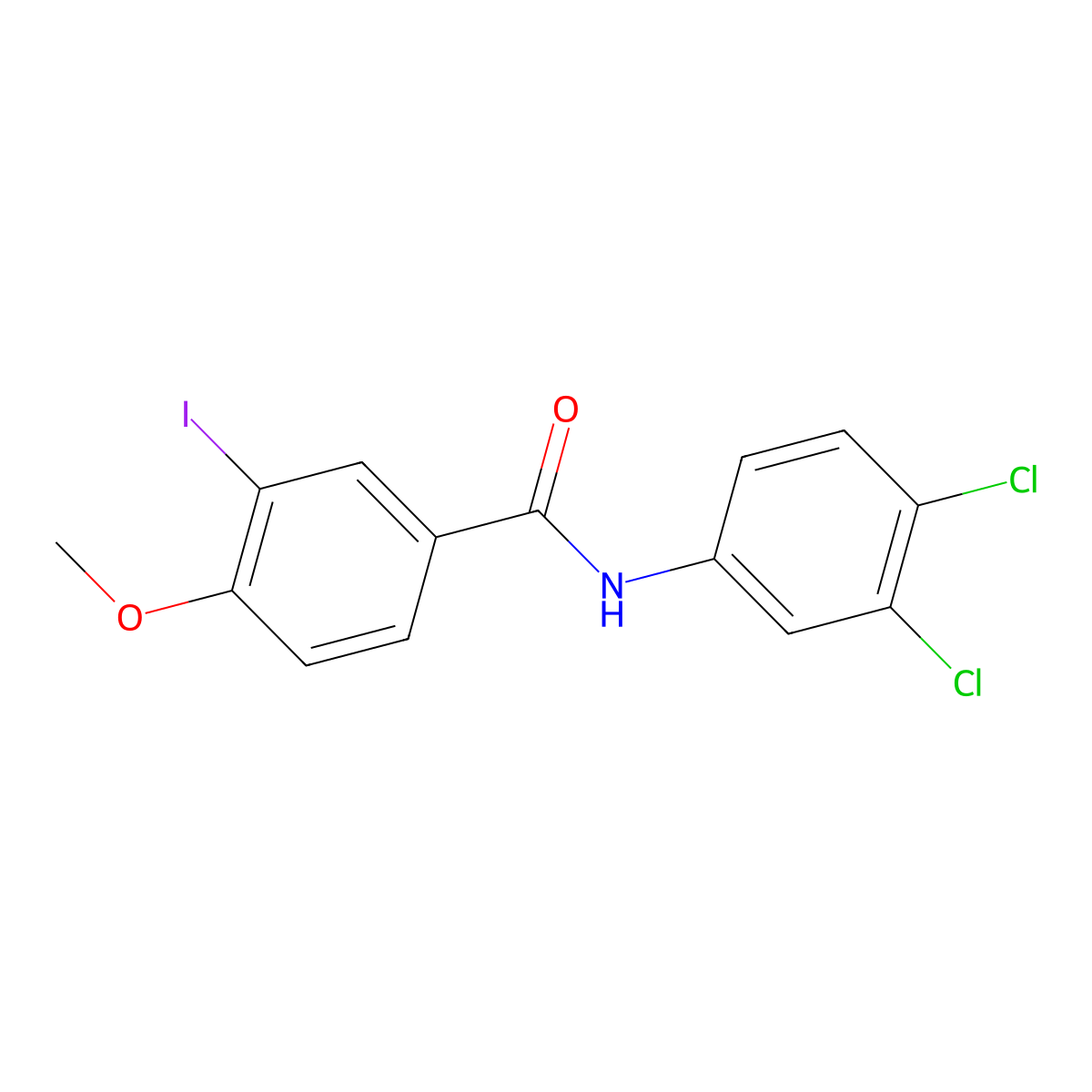 N-(3,4-dichlorophenyl)-3-iodo-4-methoxybenzamide molecular structure, CAS 328024-59-5