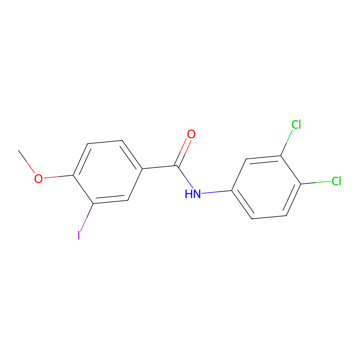 N-(3,4-dichlorophenyl)-3-iodo-4-methoxybenzamide molecular structure, CAS 328024-59-5