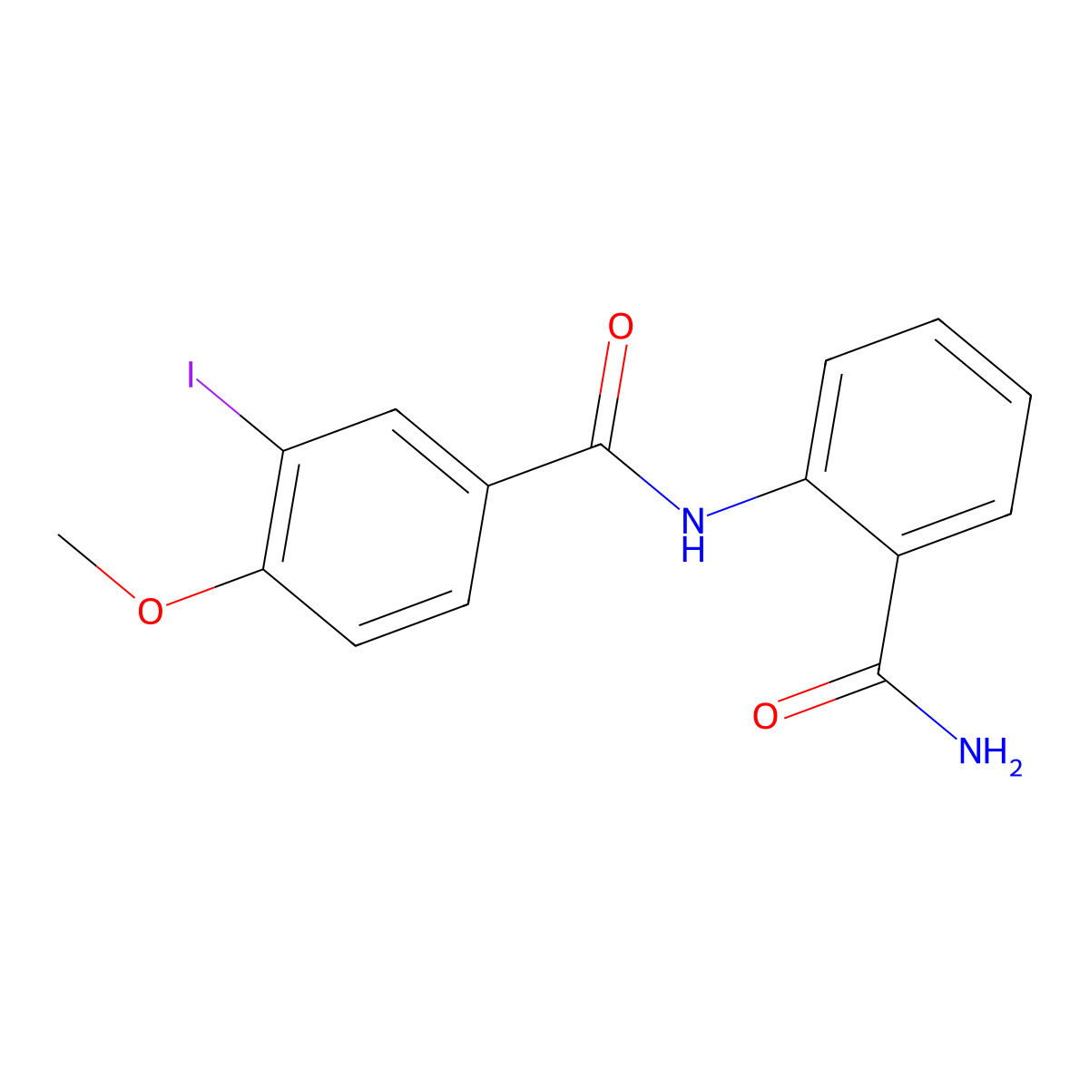 N-(2-carbamoylphenyl)-3-iodo-4-methoxybenzamide molecular structure, CAS 328024-62-0