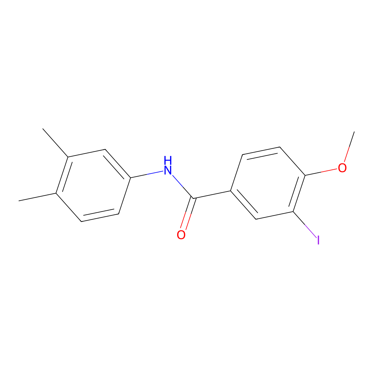 N-(3,4-dimethylphenyl)-3-iodo-4-methoxybenzamide molecular structure, CAS 328024-67-5
