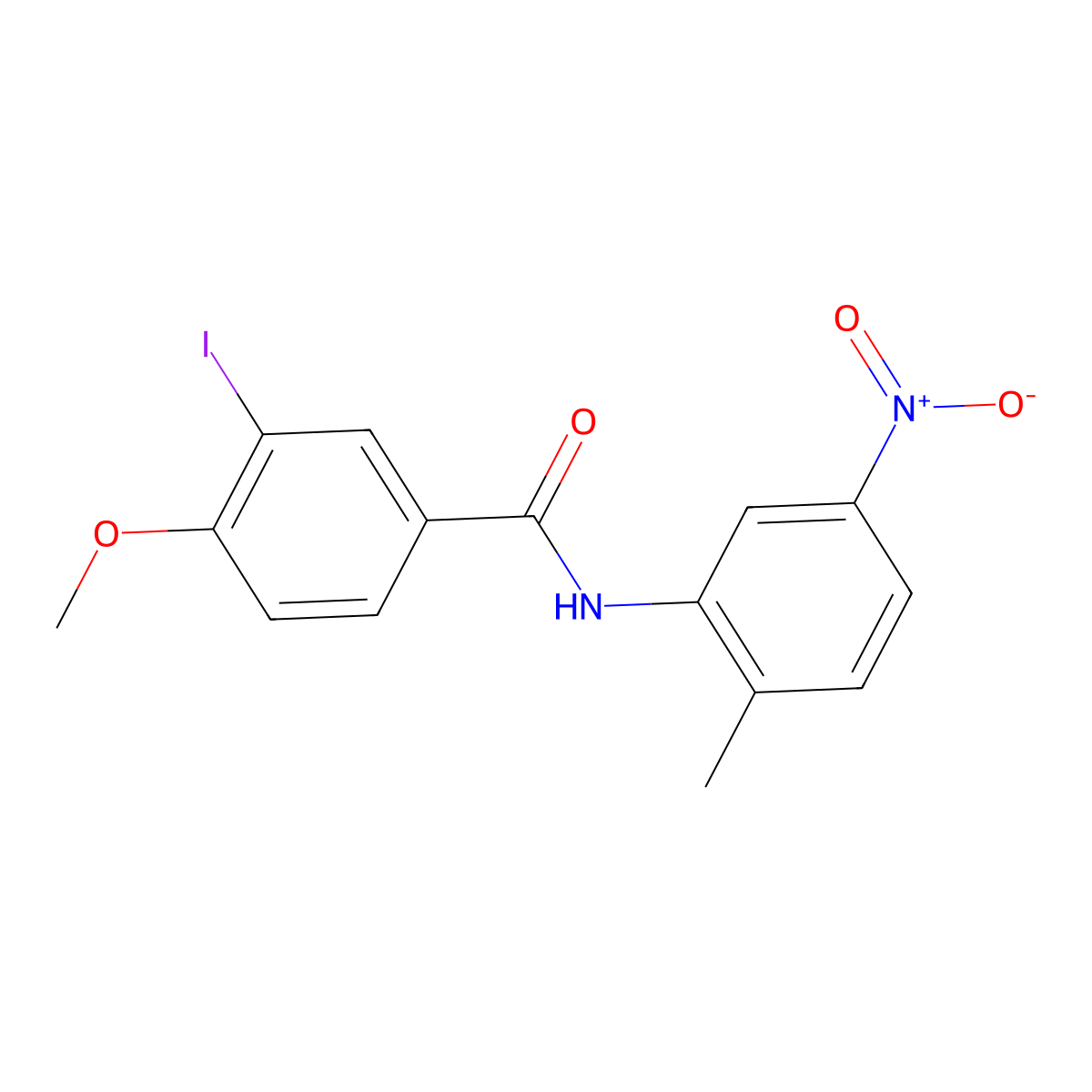 3-iodo-4-methoxy-N-(2-methyl-5-nitrophenyl)benzamide molecular structure, CAS 328024-68-6
