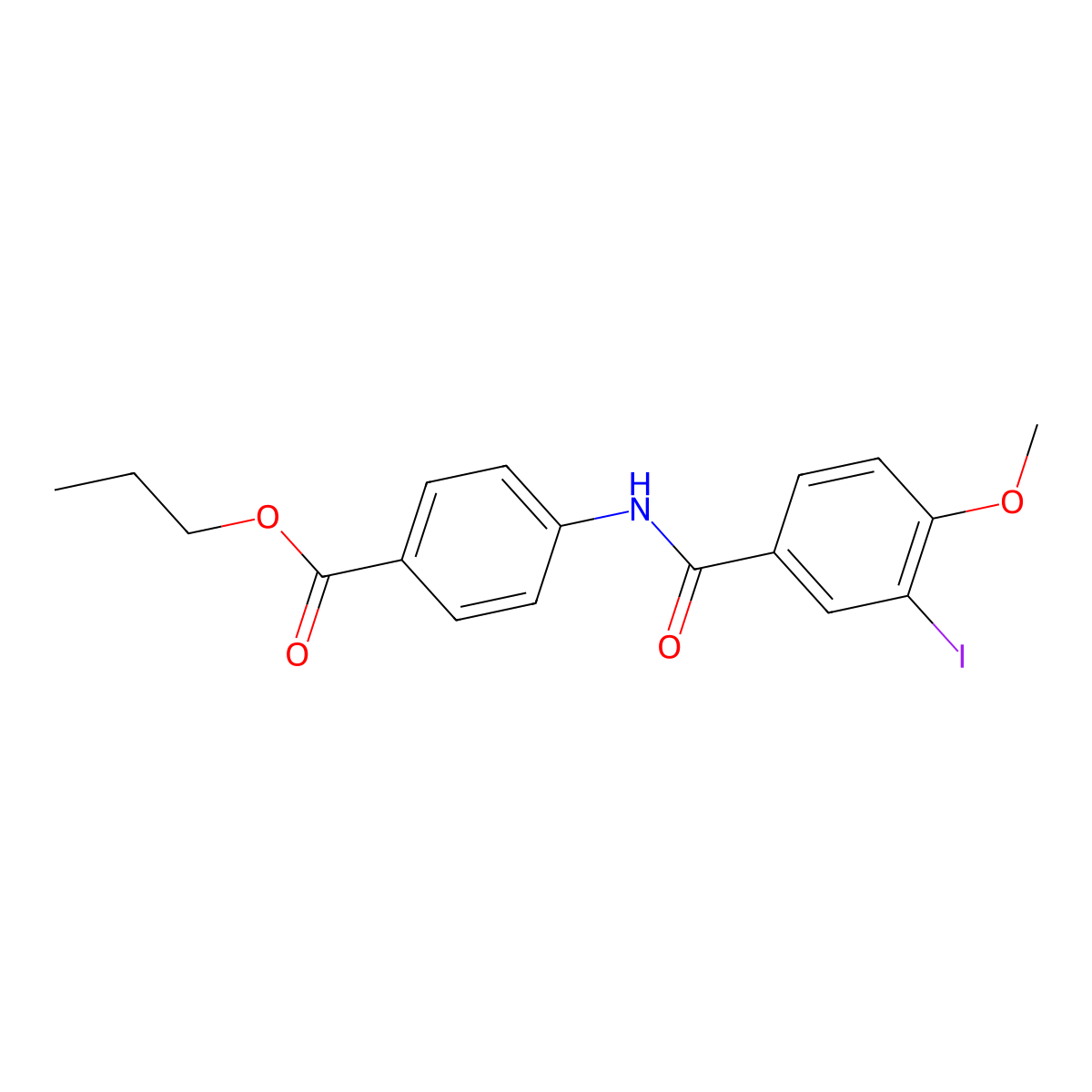 Propyl 4-[(3-iodo-4-methoxybenzoyl)amino]benzoate molecular structure, CAS 328024-71-1