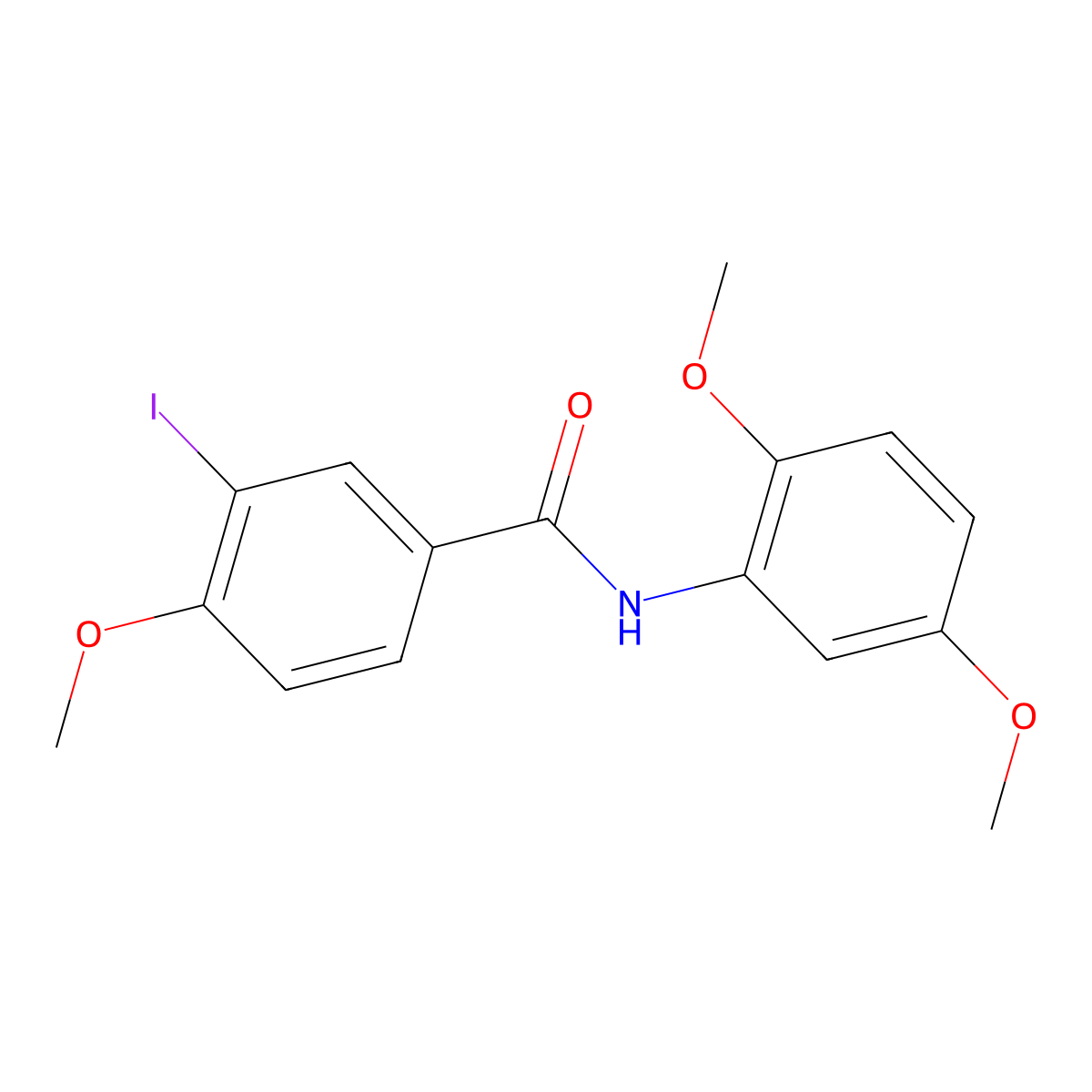 N-(2,5-dimethoxyphenyl)-3-iodo-4-methoxybenzamide molecular structure, CAS 328024-73-3
