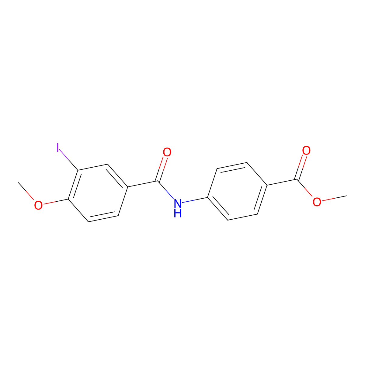 Methyl 4-[(3-iodo-4-methoxybenzoyl)amino]benzoate molecular structure, CAS 328024-78-8