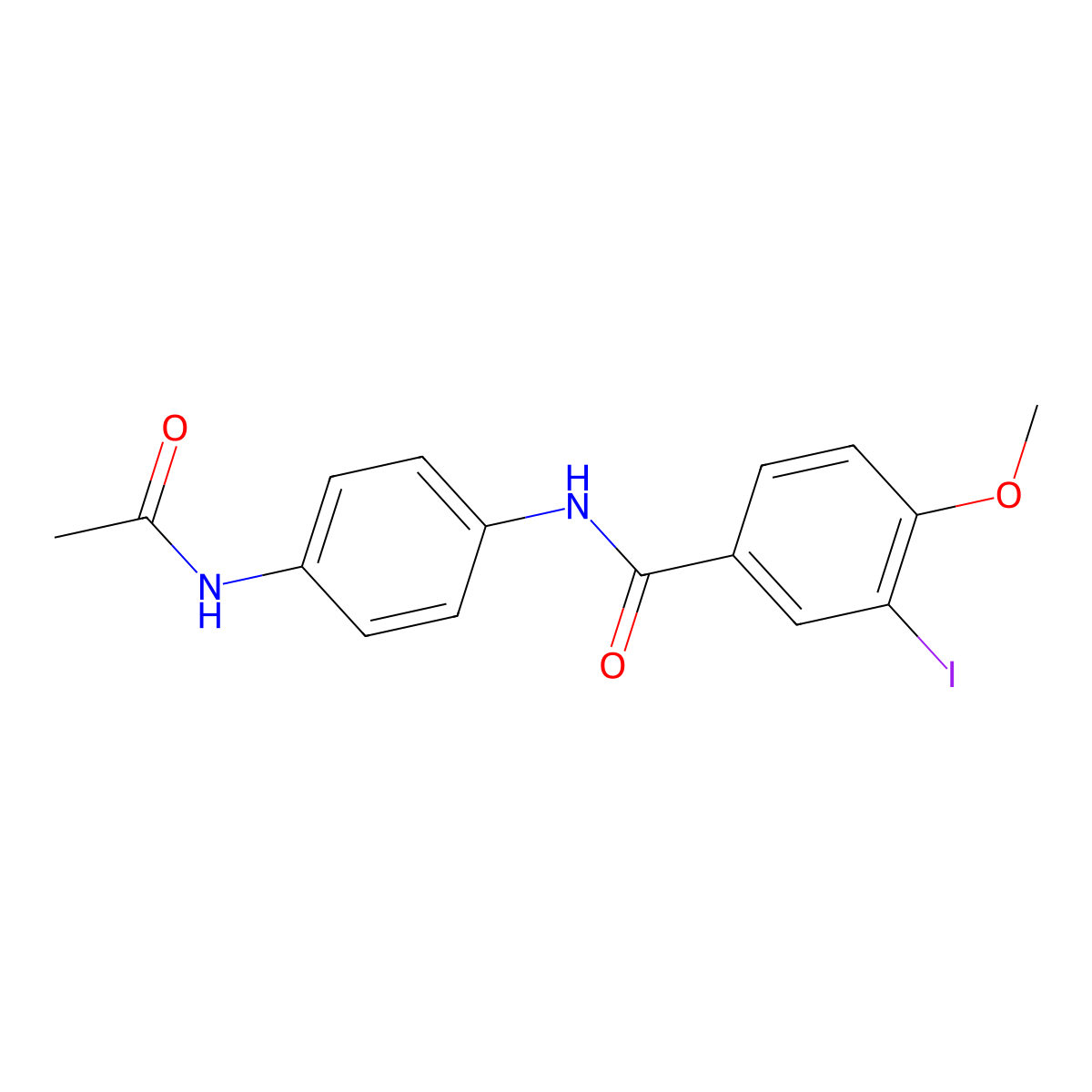 N-[4-(acetylamino)phenyl]-3-iodo-4-methoxybenzamide molecular structure, CAS 328024-79-9