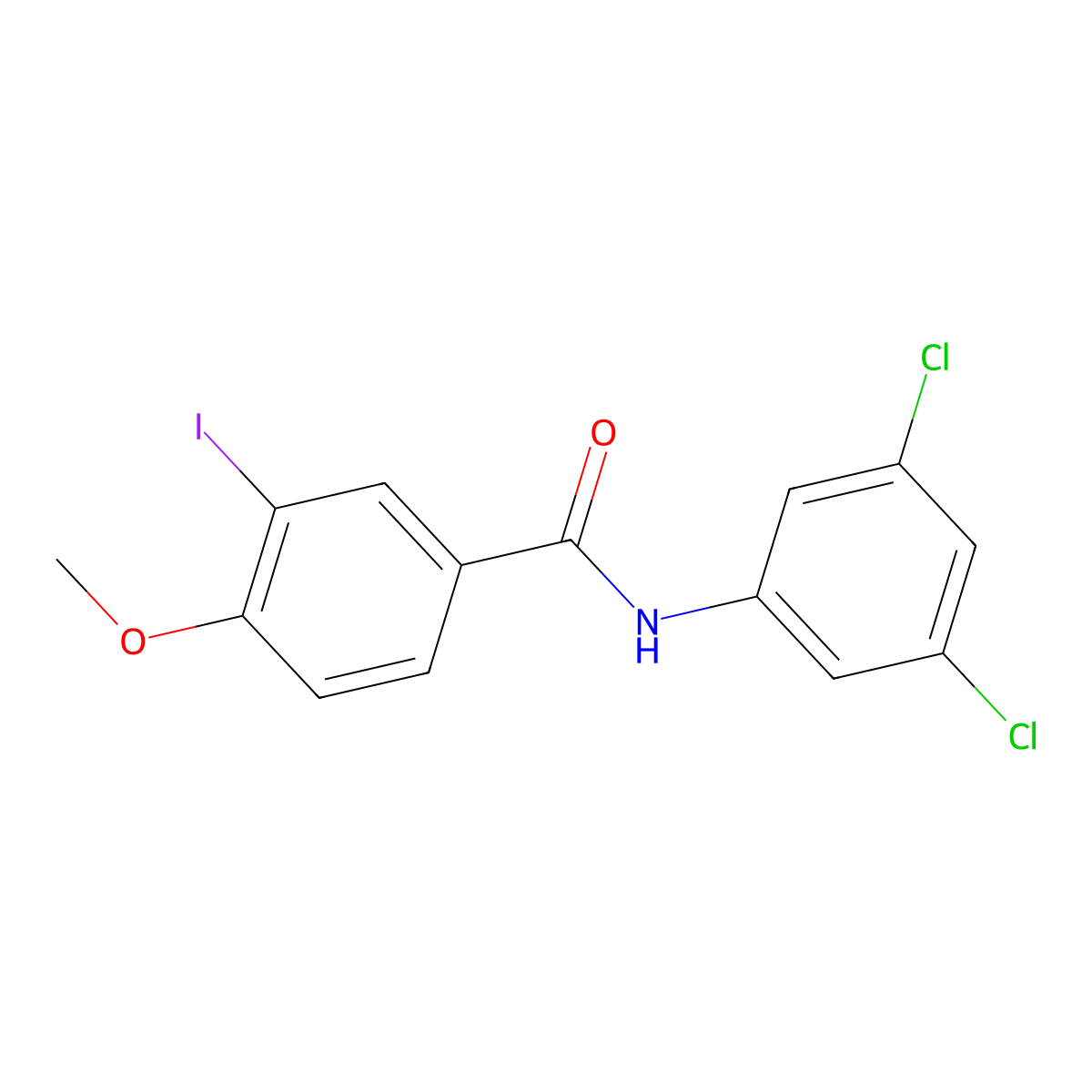 N-(3,5-dichlorophenyl)-3-iodo-4-methoxybenzamide molecular structure, CAS 328024-86-8