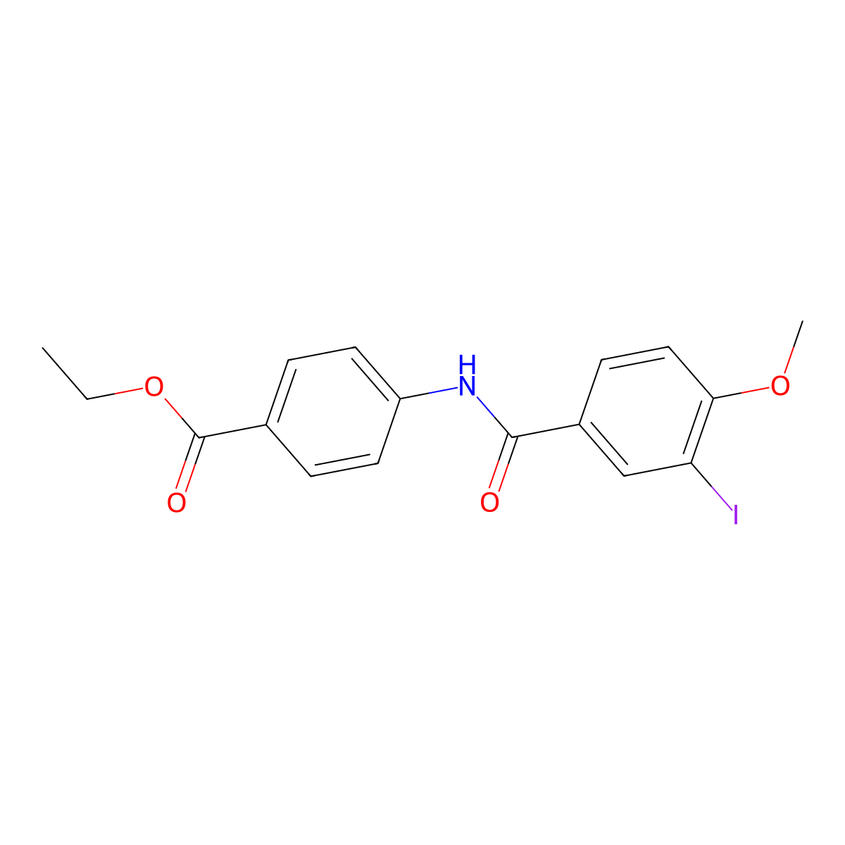 Ethyl 4-[(3-iodo-4-methoxybenzoyl)amino]benzoate molecular structure, CAS 328024-87-9
