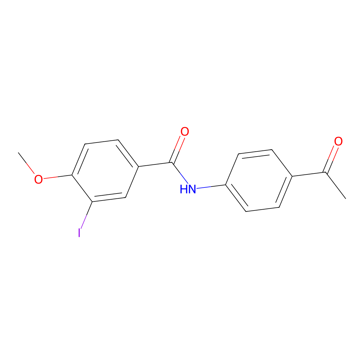 N-(4-acetylphenyl)-3-iodo-4-methoxybenzamide molecular structure, CAS 328024-88-0