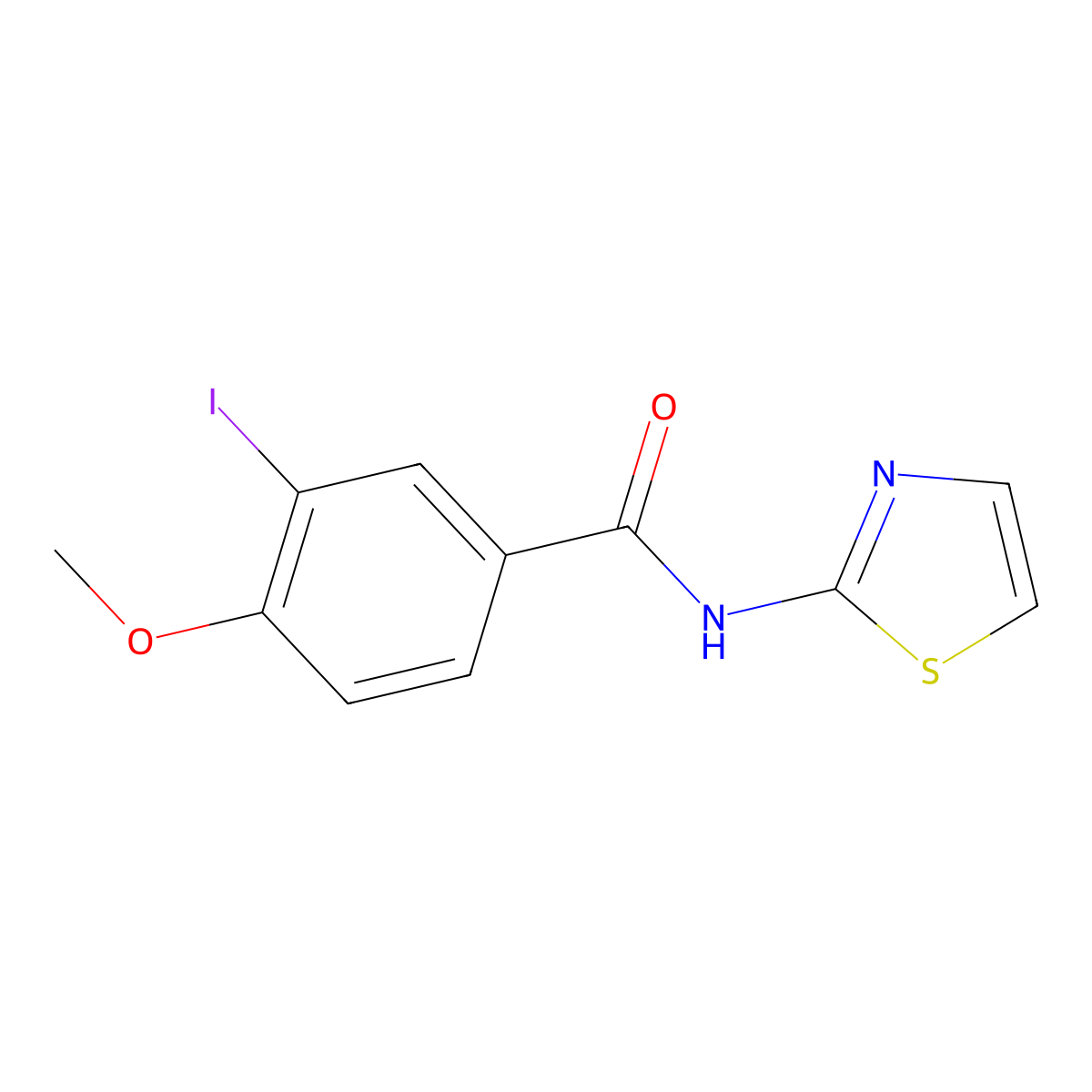 3-iodo-4-methoxy-N-(1,3-thiazol-2-yl)benzamide molecular structure, CAS 328024-92-6