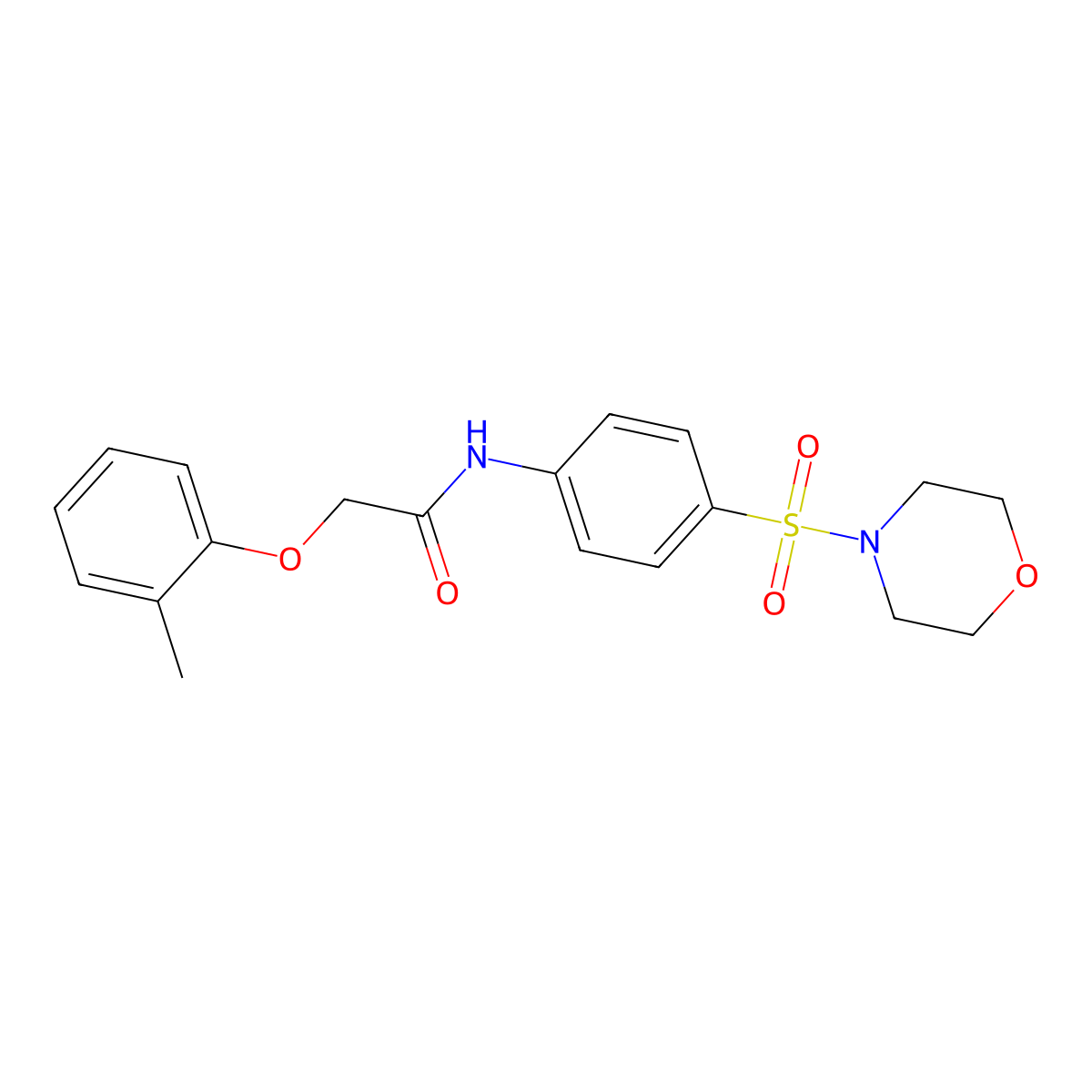 2-(2-methylphenoxy)-N-(4-morpholin-4-ylsulfonylphenyl)acetamide molecular structure, CAS 328024-99-3