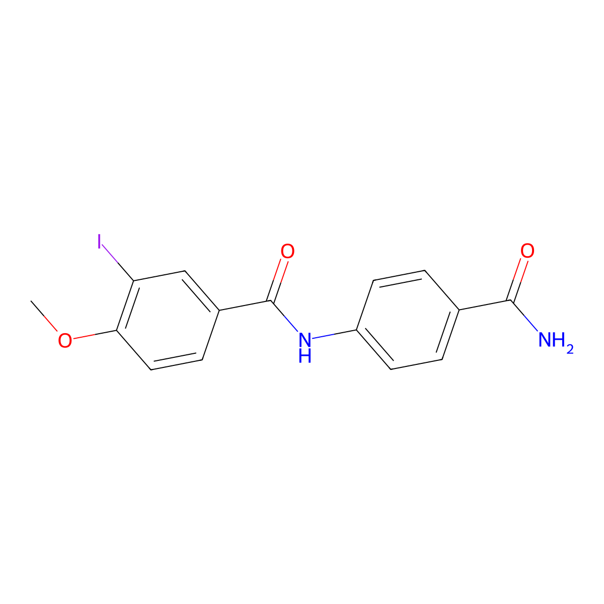 N-(4-carbamoylphenyl)-3-iodo-4-methoxybenzamide molecular structure, CAS 328025-01-0