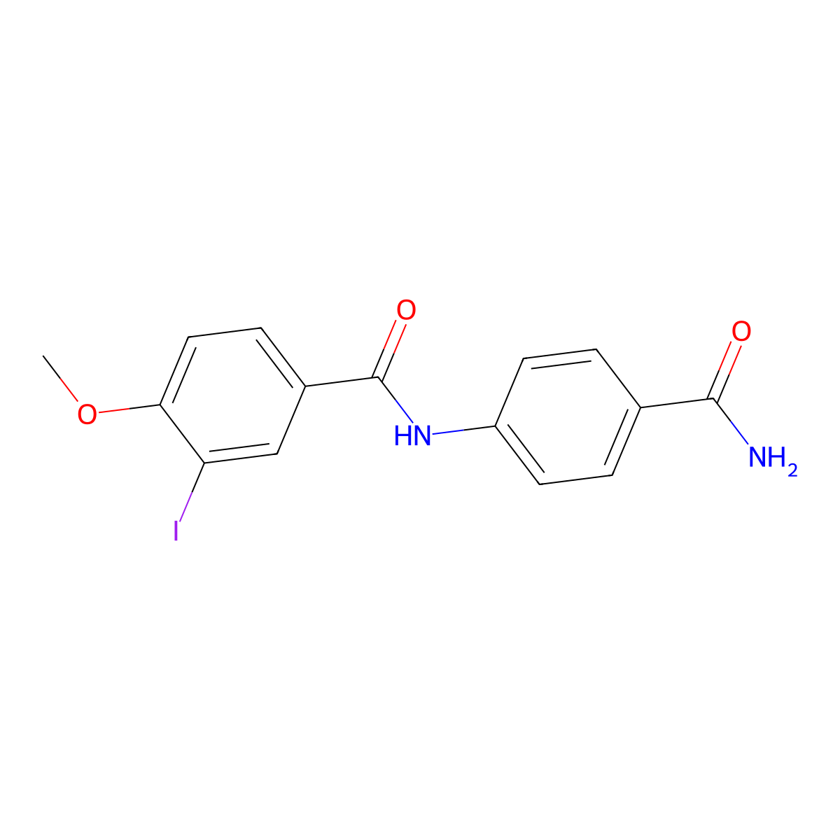 N-(4-carbamoylphenyl)-3-iodo-4-methoxybenzamide molecular structure, CAS 328025-01-0