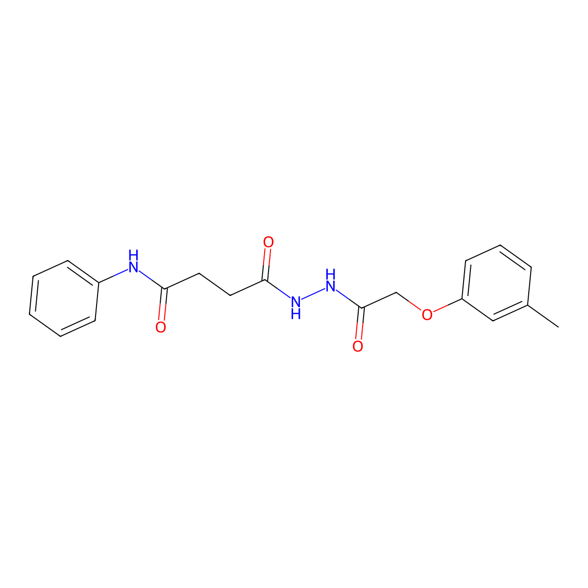 4-{2-[(3-methylphenoxy)acetyl]hydrazino}-4-oxo-N-phenylbutanamide molecular structure, CAS 328025-19-0