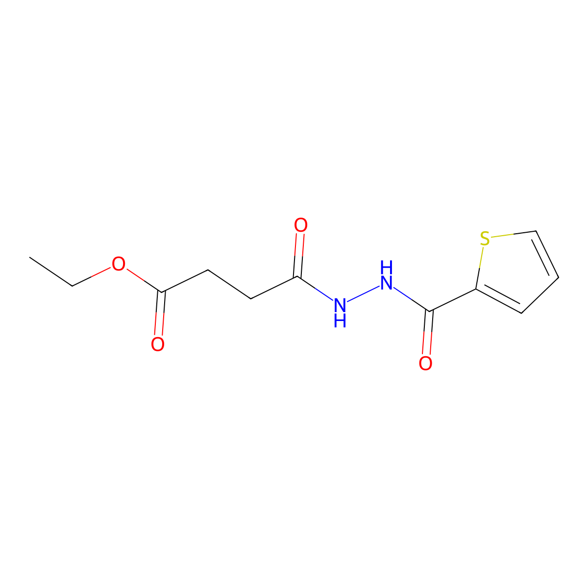 Ethyl 4-oxo-4-[2-(thiophene-2-carbonyl)hydrazinyl]butanoate molecular structure, CAS 328025-21-4