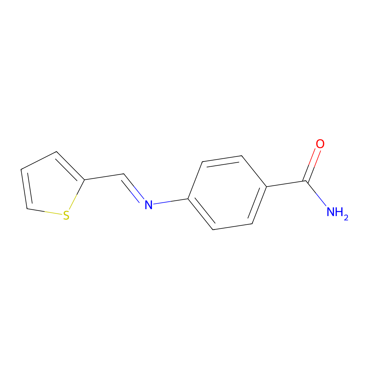 4-[(2-Thienylmethylene)amino]benzamide molecular structure, CAS 328025-22-5