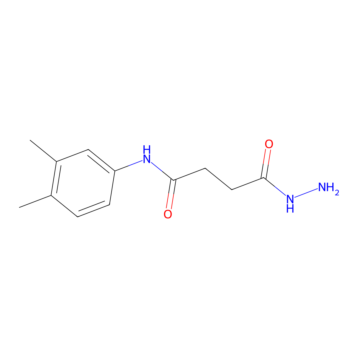 N-(3,4-dimethylphenyl)-4-hydrazino-4-oxobutanamide molecular structure, CAS 328025-45-2