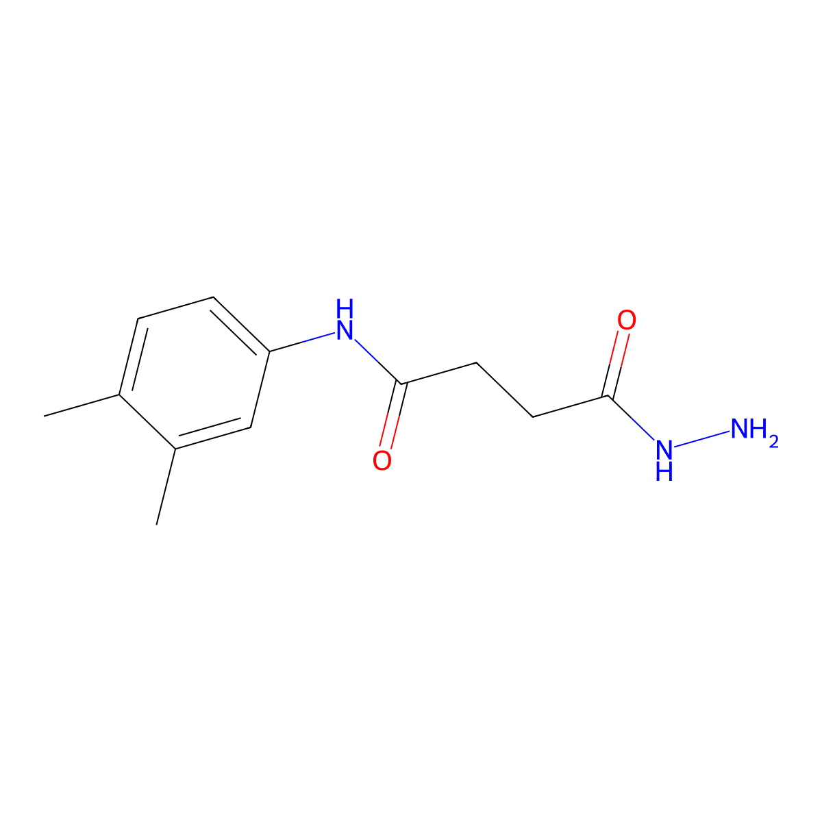 N-(3,4-dimethylphenyl)-4-hydrazino-4-oxobutanamide molecular structure, CAS 328025-45-2