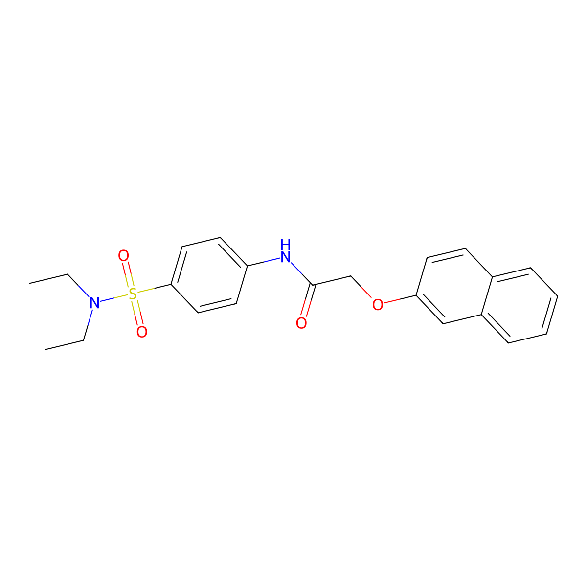 N-{4-[(diethylamino)sulfonyl]phenyl}-2-(2-naphthyloxy)acetamide molecular structure, CAS 328025-66-7