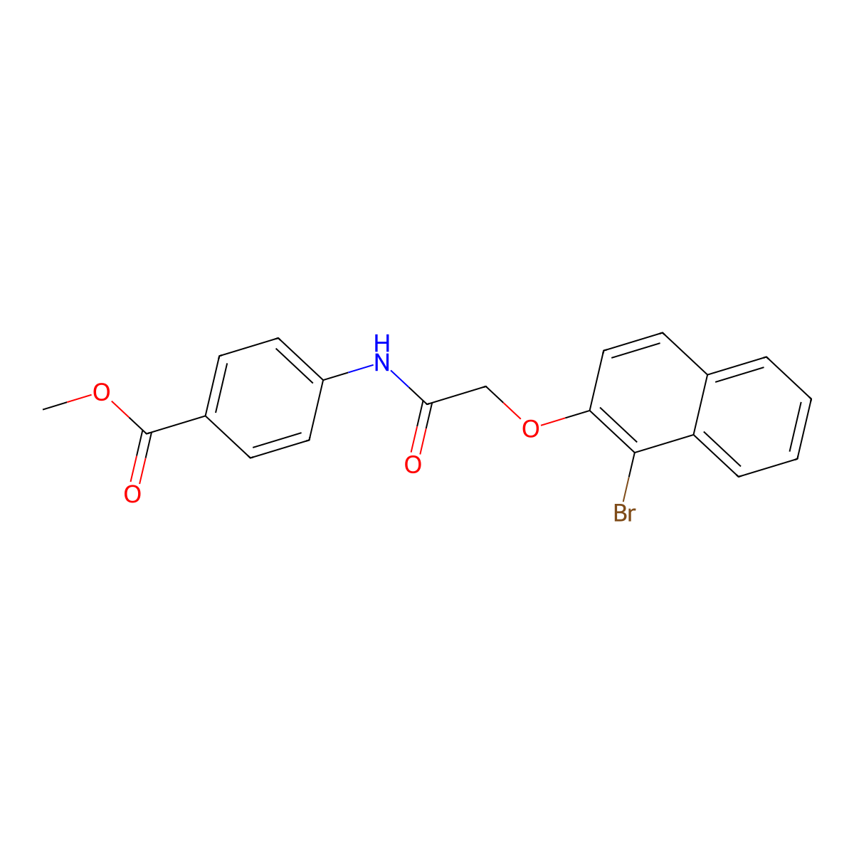 Methyl 4-({[(1-bromo-2-naphthyl)oxy]acetyl}amino)benzoate molecular structure, CAS 328025-86-1