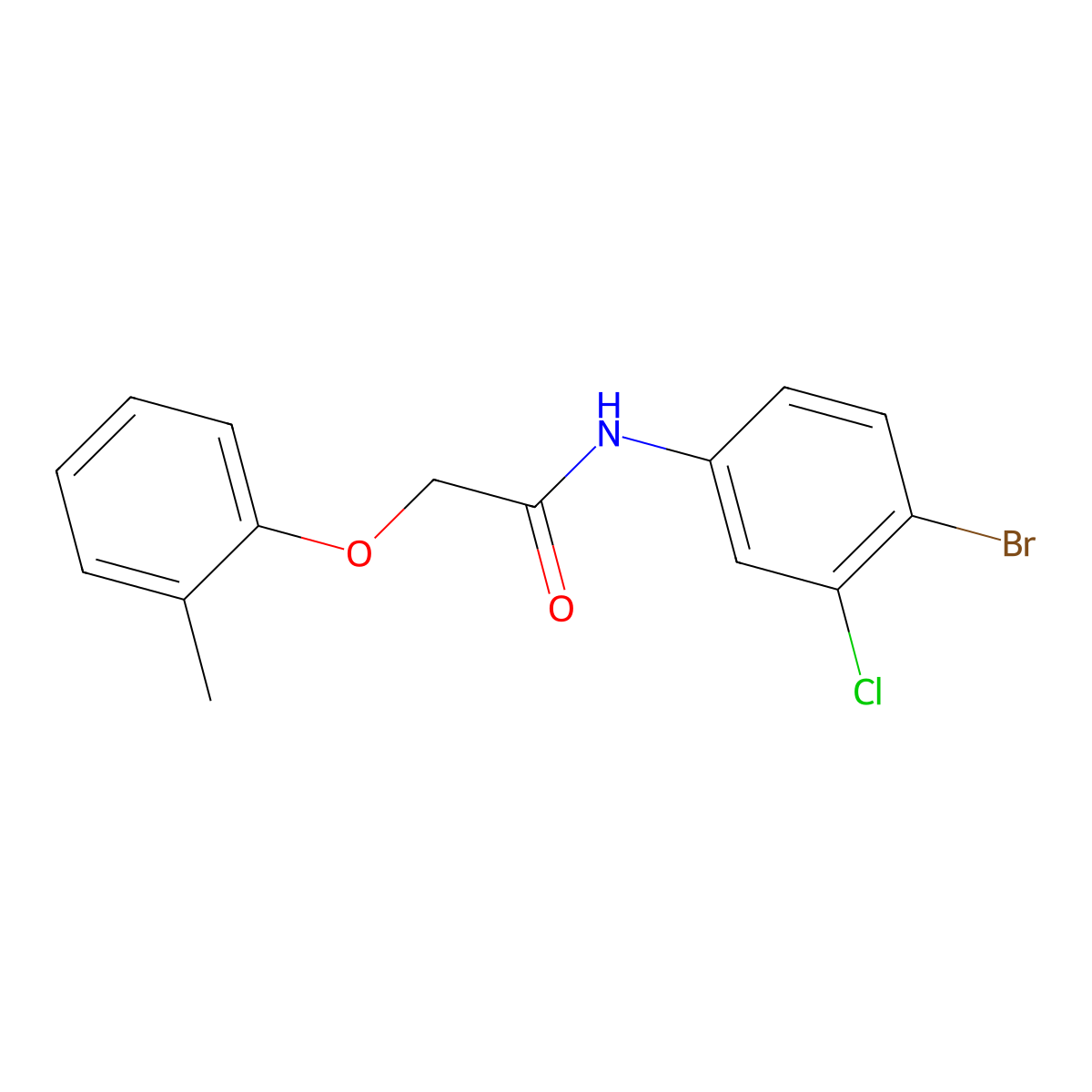 N-(4-bromo-3-chlorophenyl)-2-(2-methylphenoxy)acetamide molecular structure, CAS 328025-88-3