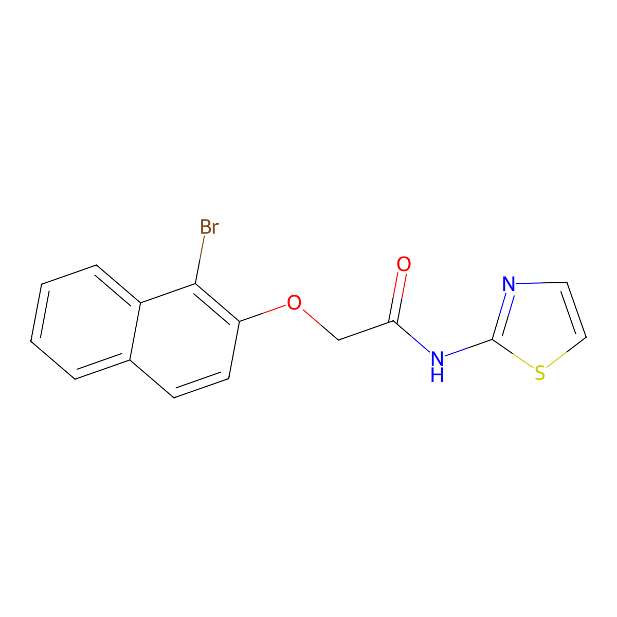 2-[(1-bromo-2-naphthyl)oxy]-N-(1,3-thiazol-2-yl)acetamide molecular structure, CAS 328025-96-3