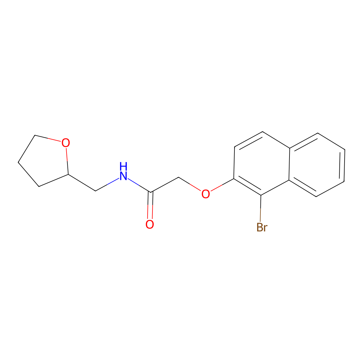 2-[(1-bromo-2-naphthyl)oxy]-N-(tetrahydro-2-furanylmethyl)acetamide molecular structure, CAS 328026-48-8